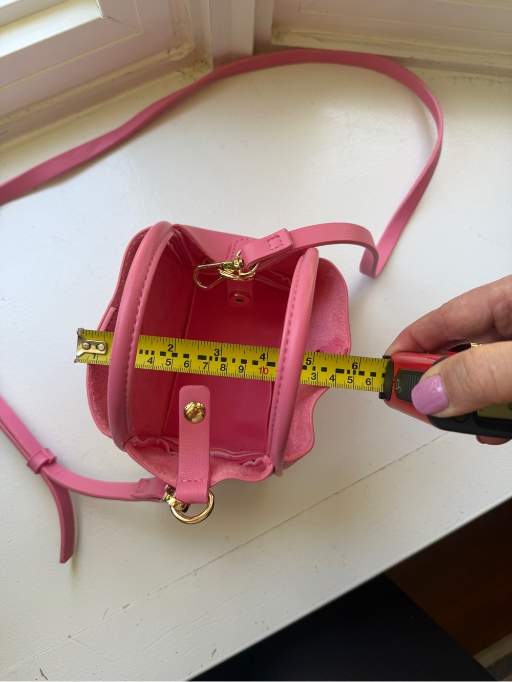 Anthropologie Rose Pink Top-Handle Crossbody - Picture 3 of 8